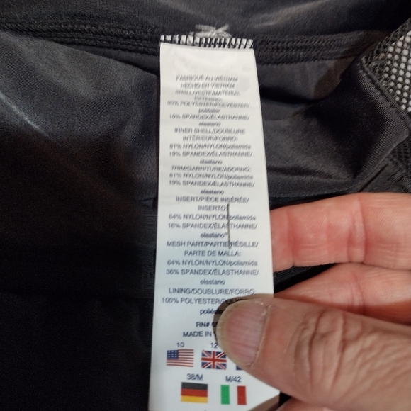 Reebok Black Mesh Mid-Rise Swim Skirt With Back Pocket - Picture 13 of 16